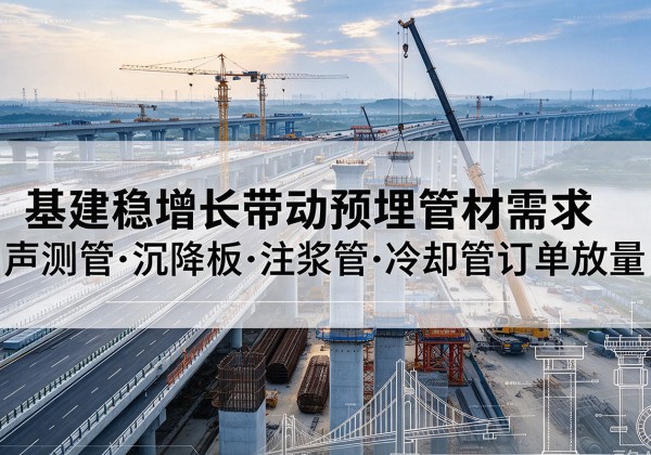 平昌基建稳增长带动预埋监测管材需求，声测管、沉降板、注浆管订单持续放量